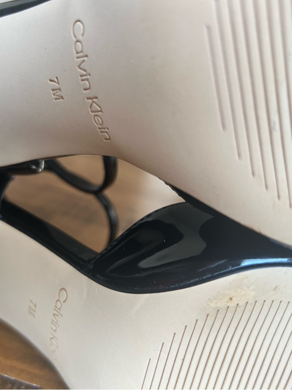 Calvin Klein Black Patent Pointed Slingback Pumps - Picture 7 of 7